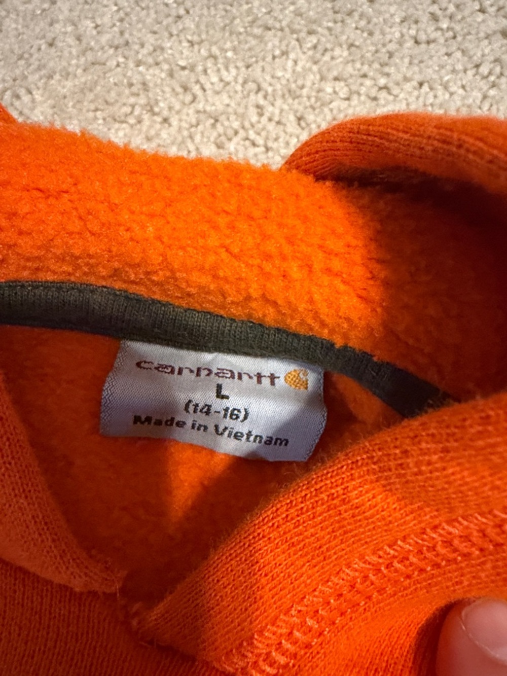 Carhartt High-Visibility Orange Pullover Hoodie - Picture 2 of 4